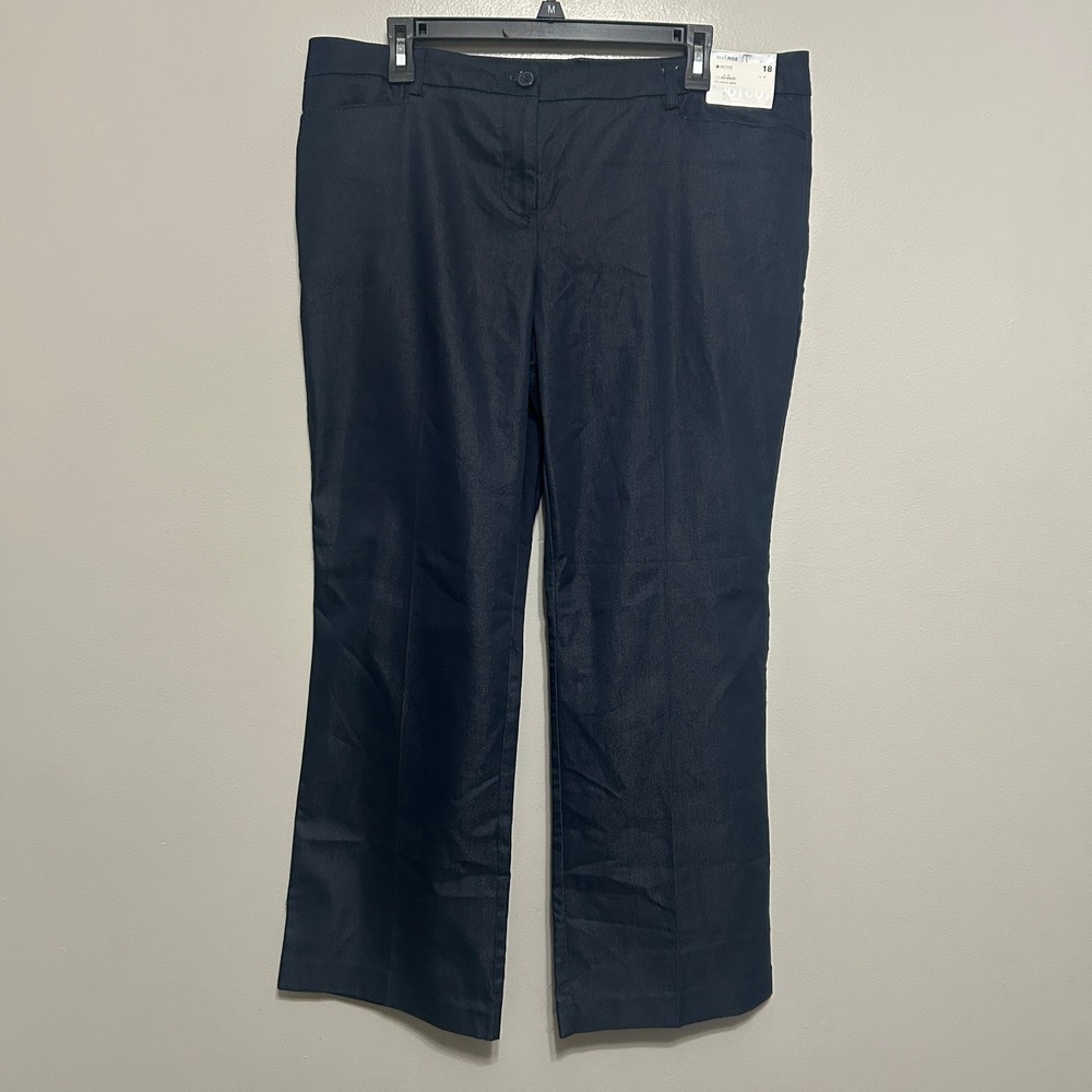 New York & Company Bootcut Pants Women 18P Navy Blue New 7th Avenue City Stretch